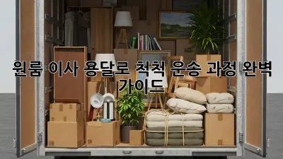 원룸 이사, 용달로 척척! 운송 과정 완벽 가이드